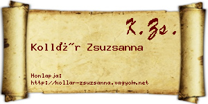 Kollár Zsuzsanna névjegykártya